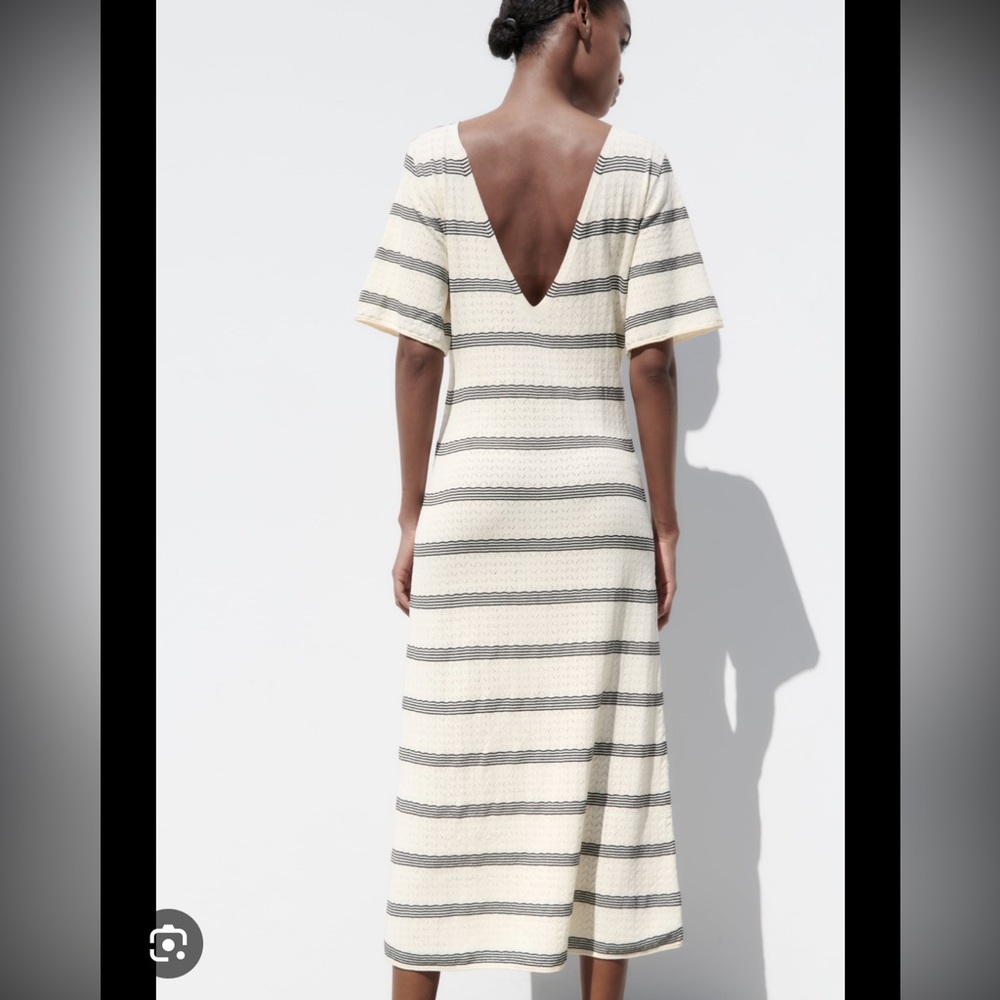 Zara STRIPED KNIT DRESS - Picture 2 of 5